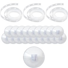 joyparty 氣球裝飾帶 5m x 3入 + 氣球裝飾用固定吸盤 20入組, 透明, 1套