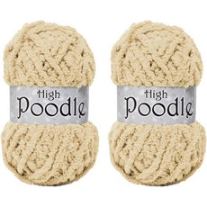 Knitt High Poodle編織線 80g, 10 米色, 2入