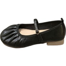 콤마슈 여성용 셔링 메리제인 플랫슈즈 SR2331