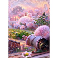 Allode 夢幻花仙子壁飾鑽石畫 DIY材料包套組 圓形 30 x 40 cm, NO 13(隨機出貨), 1套