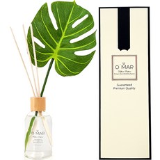 O'MAR 室內擴香瓶+植物葉片, 200ml, 舒適棉花香味(A 龜背芋葉), 1組