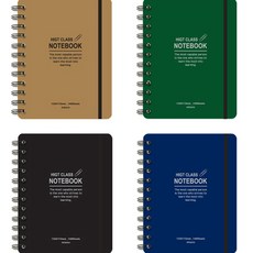 misoro 4000 圓角綁帶筆記本 2306, 4個, 米色, 綠色, 黑色, 海軍藍