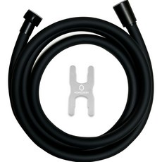 HOMEDAUM 防纏繞柔軟PVC管狀蓮蓬頭軟管, 黑色, 1個