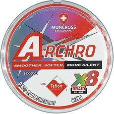 MONCROSS SWITZERLAND Acro X8 8股編織釣魚線, 混合色