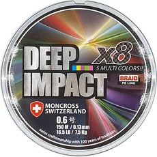MONCROSS SWITZERLAND Deep Impact 8股編織船釣PE線路亞釣魚線 150m, BLUE, YELLOW, PURPLE, GREEN, PINK, 1個