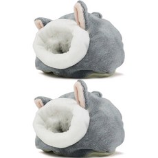 G&Y 倉鼠柔軟溫暖藏身處小袋 10 x 11 x 9 cm, 2個, 灰色