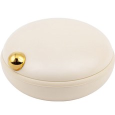 FUTUROLAB 便攜式金色圓形藥丸收納盒, 白色, 1個