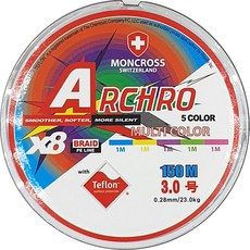 MONCROSS SWITZERLAND Acro X8 8股編織釣魚線, 混合色, 1個