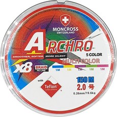 MONCROSS SWITZERLAND Acro X8 8股編織釣魚線, 混合色, 1個