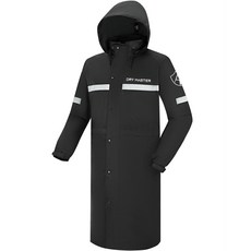 DryMaster 男士摩托車騎行長版雨衣, 黑色