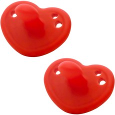 티지엠 국산 올 실리콘 하트 노리개 젖꼭지, 플러스 (3개월이상), 베리레드, 2개