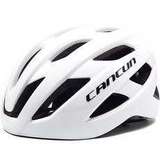 CANCUN 新款亞洲版型一體成型空氣力学超輕量自行車安全帽 220g, 亮光白
