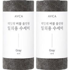 아브카 데일리 버블 올인원 일회용 수세미, 그레이, 60개입, 2개