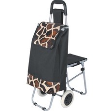 맘툴 큰바퀴 접이식 의자 장바구니 캐리어, 블랙, 1개