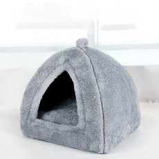 soonZAM 狗狗貓咪躲貓貓超細纖維雪屋, 灰色, 1個