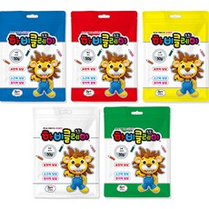 토단교재 하비 클레이 5종 세트, 하양 + 노랑 + 파랑 + 빨강 + 초록, 50g, 1세트