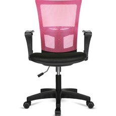 체어포커스 레오 베이직 3각팔 블랙바디 메쉬 의자 L01, 블랙 + 핑크