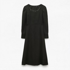 MIXXO 女款心形領長連身裙, (19號)黑色