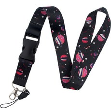 하이어리 행성 휴대폰 컬러 넥 스트랩, 핑크블랙, 1개