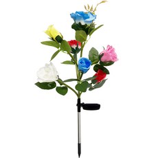 VISANG 玫瑰花彩色太陽能庭園燈, 混合顏色