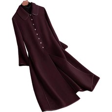 모이르벨라 여성용 둥근카라 플레어 롱코트 자켓