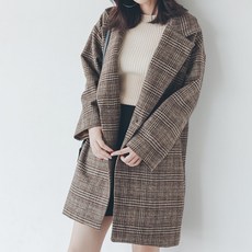 루나걸 마리캐 체크 모직 코트