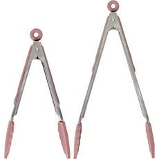 Cook Charmy 矽膠夾 27cm + 35cm 套組, 粉紅色, 1套