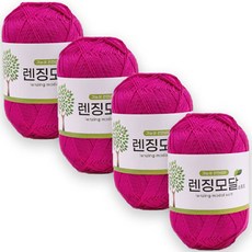 렌징모달 소프트 뜨개실, 5 핫핑크, 4개