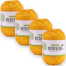 렌징모달 소프트 뜨개실, 6 딥옐로우, 4개