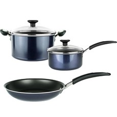 MEYER 美亞 Radiance Try Me 電磁爐鍋具平底鍋3件組, 1套, 平底鍋 28cm + 單柄鍋 20cm + 雙耳鍋 24cm, 藍色