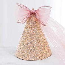 joyparty 蝴蝶結紗質派對尖頂帽, 2個, 玫瑰金