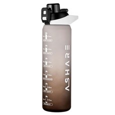 一鍵式大容量運動水壺, 1L, 黑色, 1個