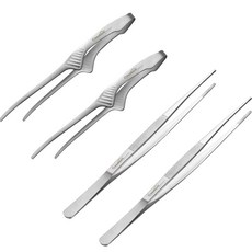 까사베니 스텐 핀셋 집게 2p + 스탠드 집게 2p 세트, 1세트