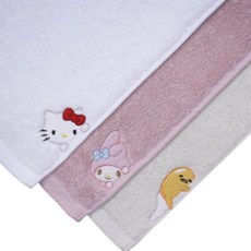 산리오 캐릭터즈 세면타올 170g 30수 면사, 혼합(랜덤), 3개