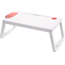 태블릿 거치대 겸용 접이식 미니 테이블, 화이트오렌지