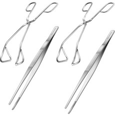 Kitchen-Art Benny不鏽鋼剪刀型夾子 2入+鑷子夾子 2入組, 單色, 2組