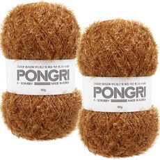 Teolsilnara Pongree 菜瓜布專用毛線, 09 吐司棕, 2個