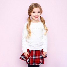 JELISPOON 女童款蕾絲領長袖T恤