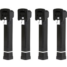 折疊式4段高度可調式桌腳, 黑色, 4支