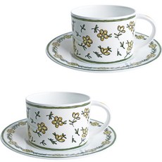 Twig NEWYORK Heritage 雛菊鏈咖啡杯 2入 + 杯墊 2入 組, 混合色, 1套