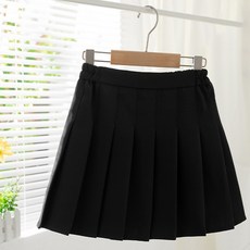 Yubly 女童網球鬆緊帶亞麻百褶裙