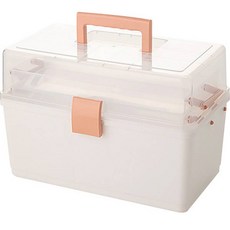 Khohimo 美術工具收納盒 3層美術用品收納 多用途畫具箱 粉紅色 3W082, 粉色