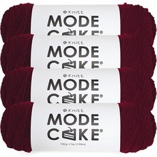 니뜨 모드 케이크 뜨개실 100g, 4개, 10 와인