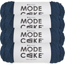 Knitt Mode Cake針織紗100g, 22 牛仔布, 4入