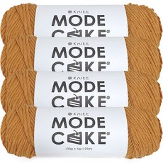 니뜨 모드 케이크 뜨개실 100g, 4개, 05 머스타드