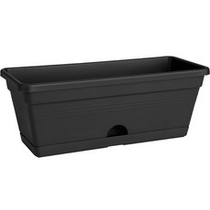 elho 綠色基本款長槽迷你花盆, 居家黑, 1個