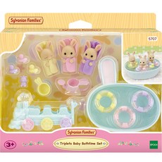 EPOCH Sylvanian Families 森林家族 牛奶兔三胞胎沐浴遊戲組 5707, 1個