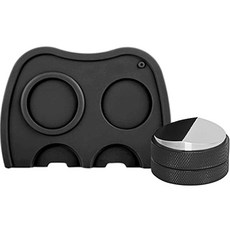 KALDIN V型佈粉器 58.3mm + 角落式雙孔填壓墊套組, 黑色, 1套