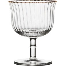 Moda Kitchen金色皺褶線條玻璃杯 雞尾酒矮杯 220ml, 1個