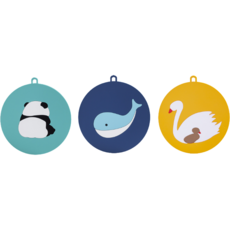 GOODLIVING 卡通隔熱墊 熊貓 + 鯨魚 + 天鵝 套組, 1套